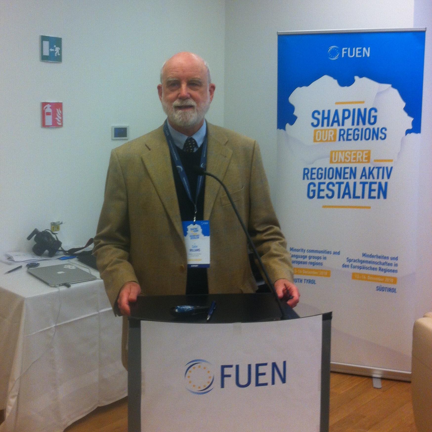 Colin Williams speaks at Federal Union of European Nationalities Annual Conference