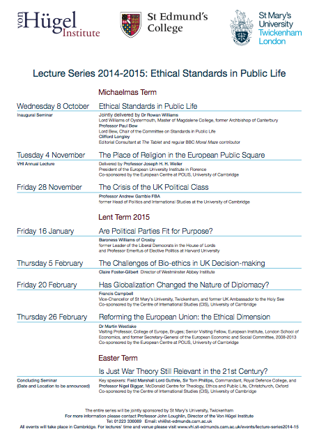 Lecture Series 2014-15