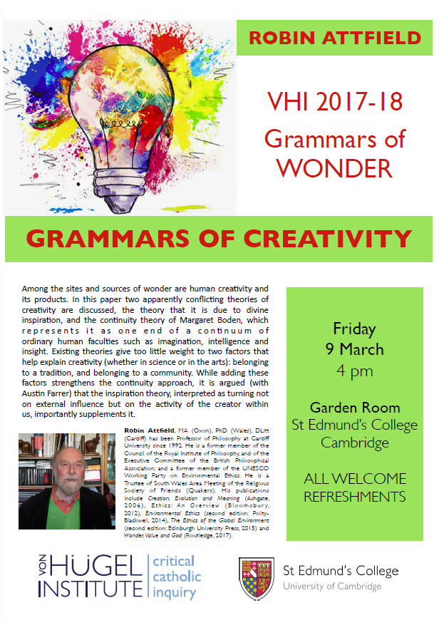 Grammars of Creativity - Robin Attfield poster